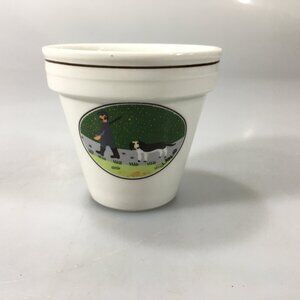 Villeroy & Boch Naif Hunter & Dog Small Flower Pot NO Saucer Laplau #6